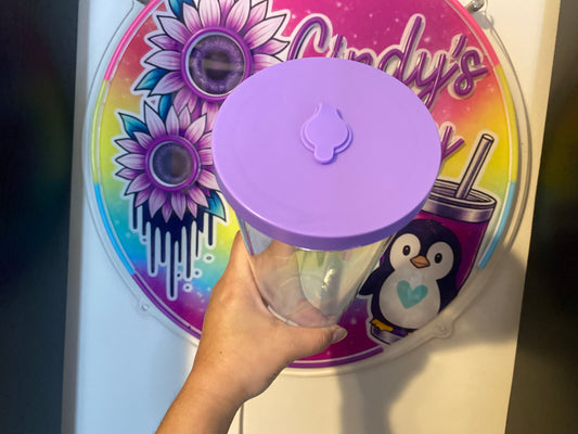 24oz Acrylic Smoothie Snowglobe Cups