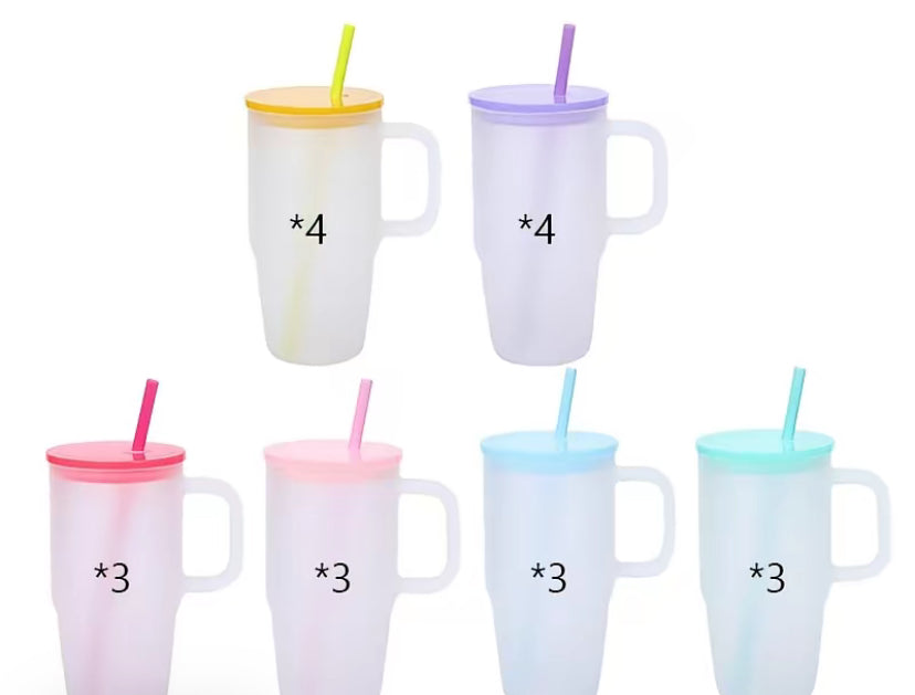 20oz Frosted Glass Cups