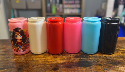 16oz Glass Solid Color Cups