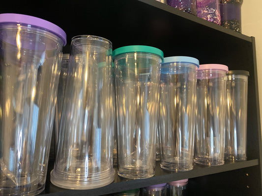 24oz Acrylic Smoothie Snowglobe Cups